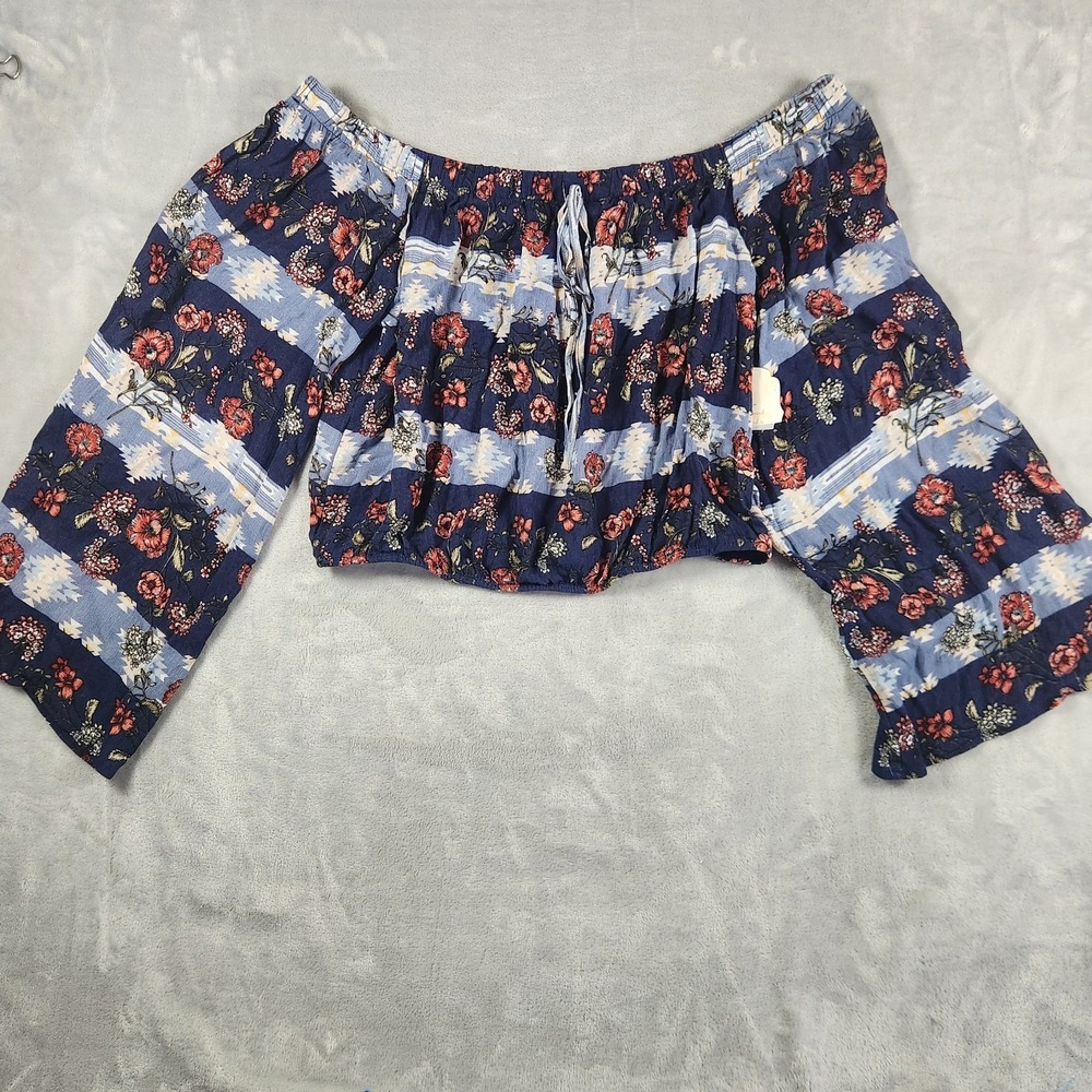 Altar'd State Long Sleeve Crop Top Womens L Floral Boho Hippie‎ Festival